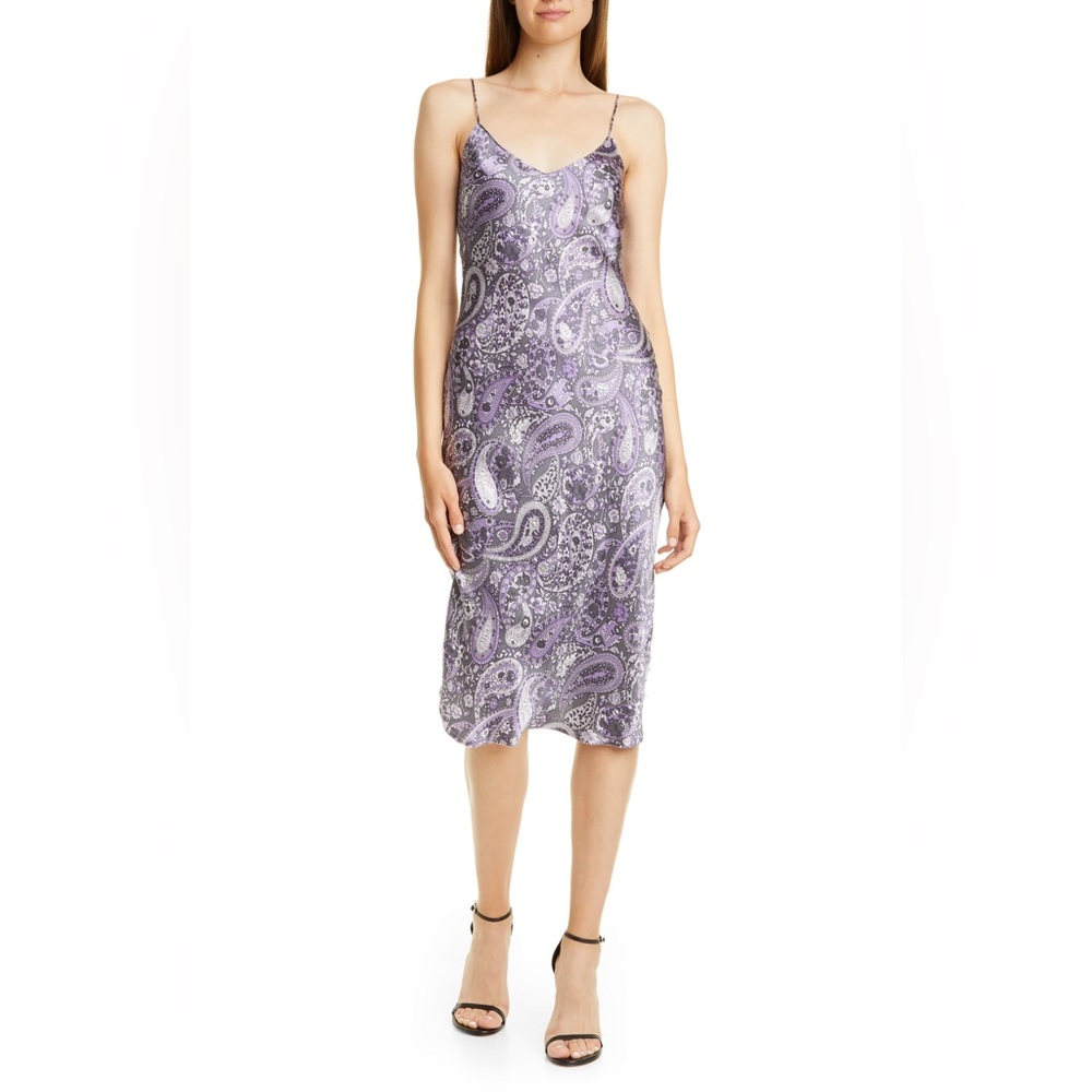 Nili Lotan paisley print silk slip dress